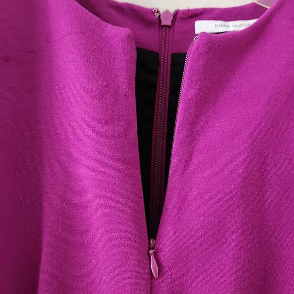 DIANE VON FURSTENBERG | Agatha Knit Dress Purple Sz 2 - Picture 5 of 9